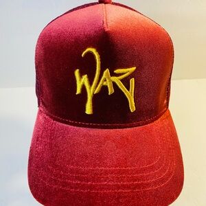 Waz Couture Red Velvet Trucker Cap Adjustable